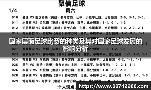 国家层面足球比赛的种类及其对国家足球发展的影响分析